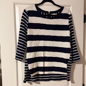 Merona Navy and White Striped Sweater